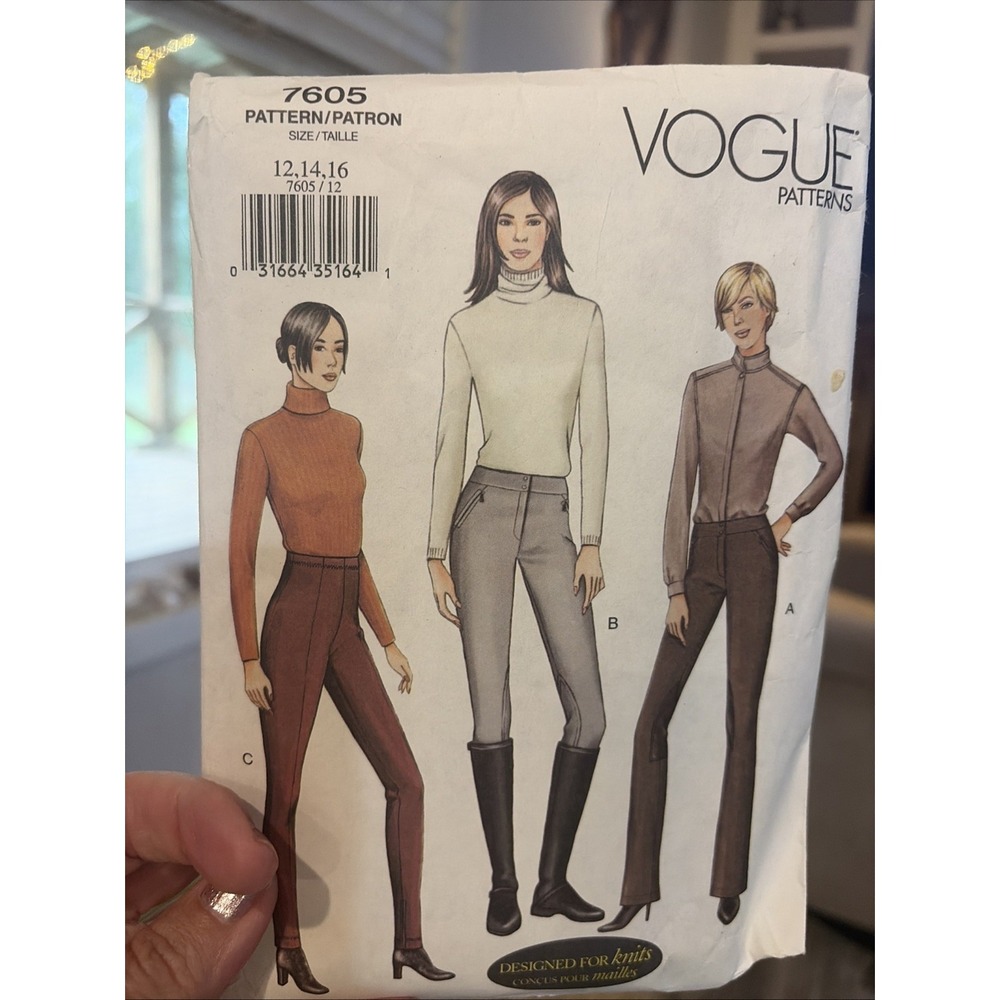 Vintage Vogue Riding Pants Sewing Pattern 7605 Size 12 Cut Complete